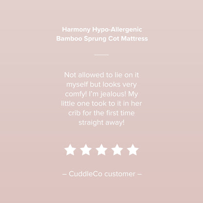 Cuddle Co Harmony Hypo Allergenic Bamboo Sprung Cot Mattress General Cuddle Co