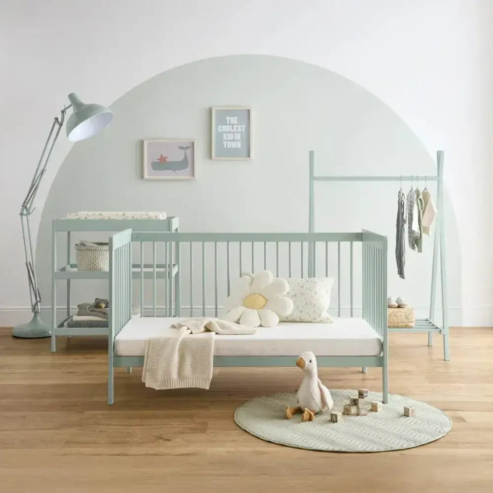 Cuddle Co Nola Cot Bed – Sage Green Cuddle Co