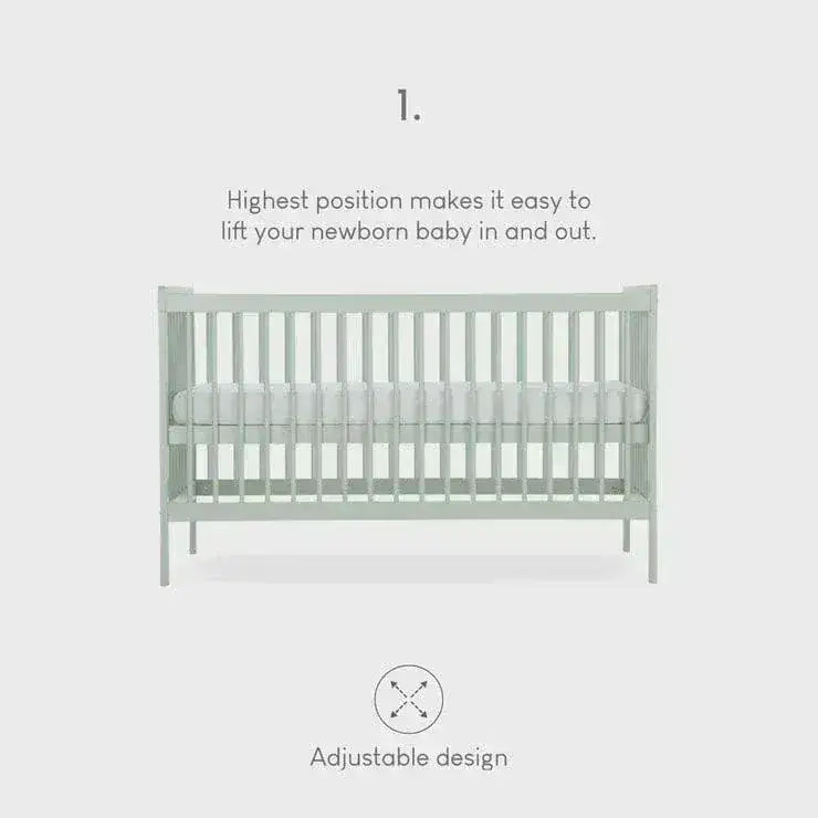 Cuddle Co Nola Cot Bed – Sage Green Cuddle Co