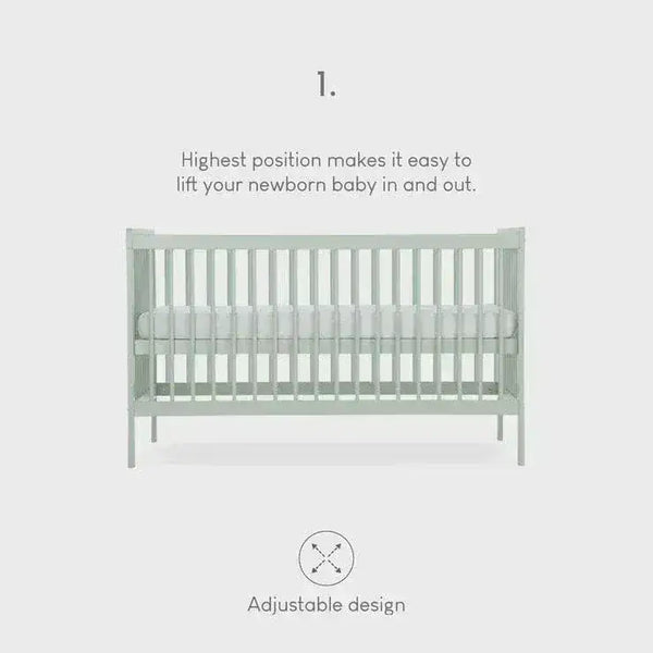 Cuddle Co Nola Cot Bed – Sage Green Cuddle Co