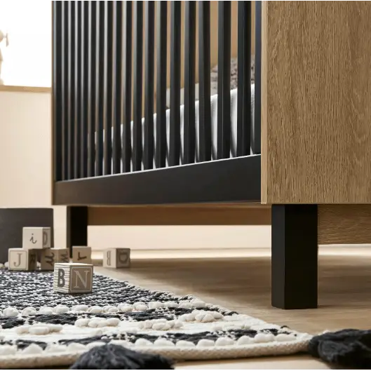 Cuddle Co Rafi 3 Piece Nursery Furniture Set - Oak & Black Cuddle Co