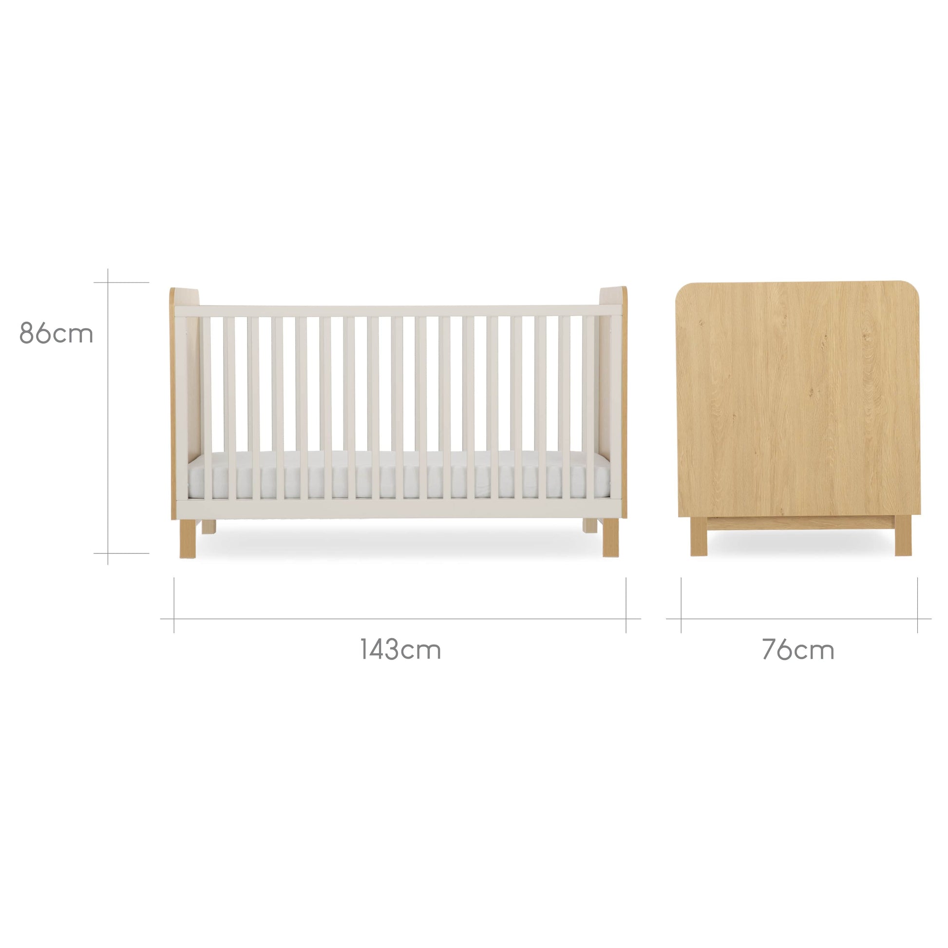 Cuddle Co Remi 2 Piece Nursery Furniture Set - Oak & Cashmere Cuddle Co