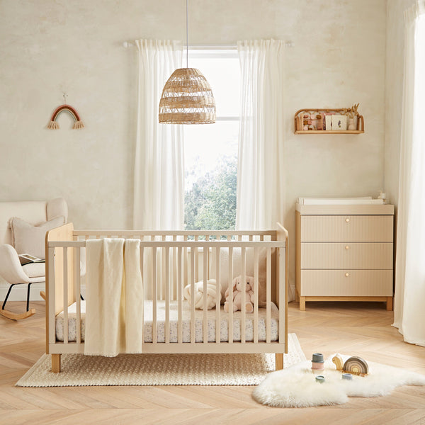 Cuddle Co Remi 2 Piece Nursery Furniture Set - Oak & Cashmere Cuddle Co
