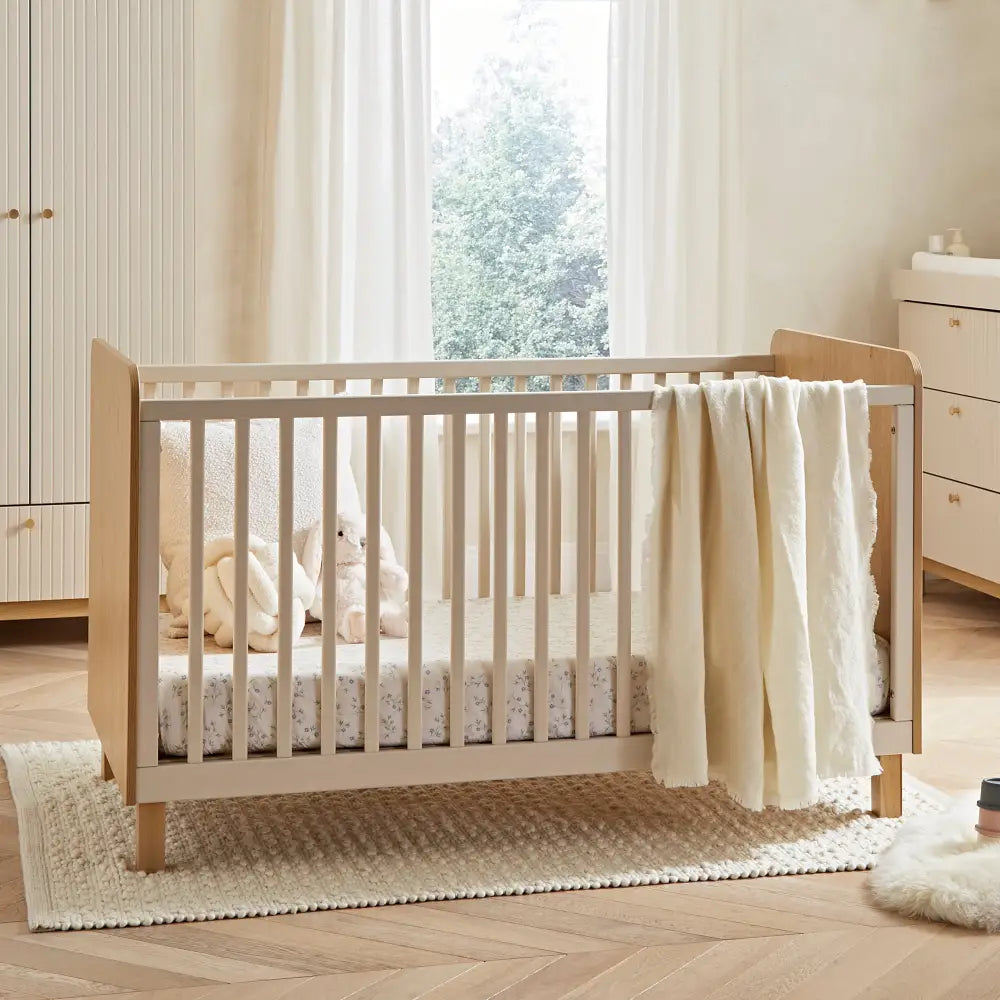 Cuddle Co Remi 3 Piece Nursery Furniture Set - Oak & Cashmere Cuddle Co