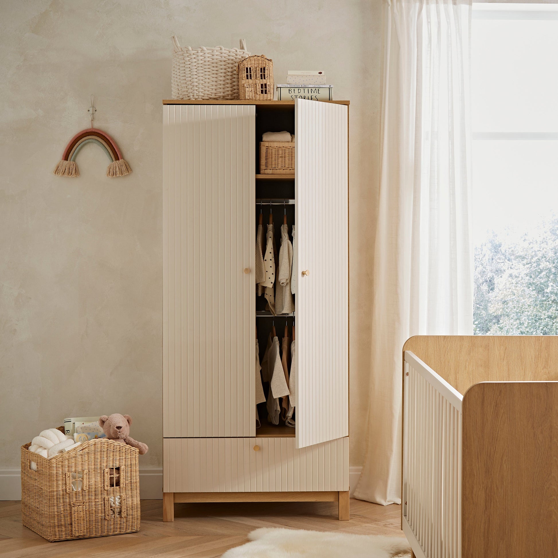 Cuddle Co Remi 3 Piece Nursery Furniture Set - Oak & Cashmere Cuddle Co