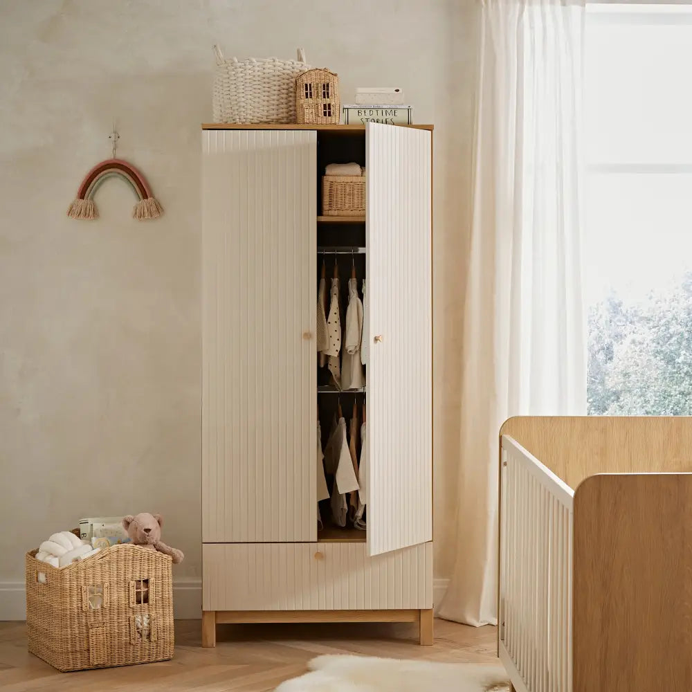 Cuddle Co Remi 3 Piece Nursery Furniture Set - Oak & Cashmere Cuddle Co
