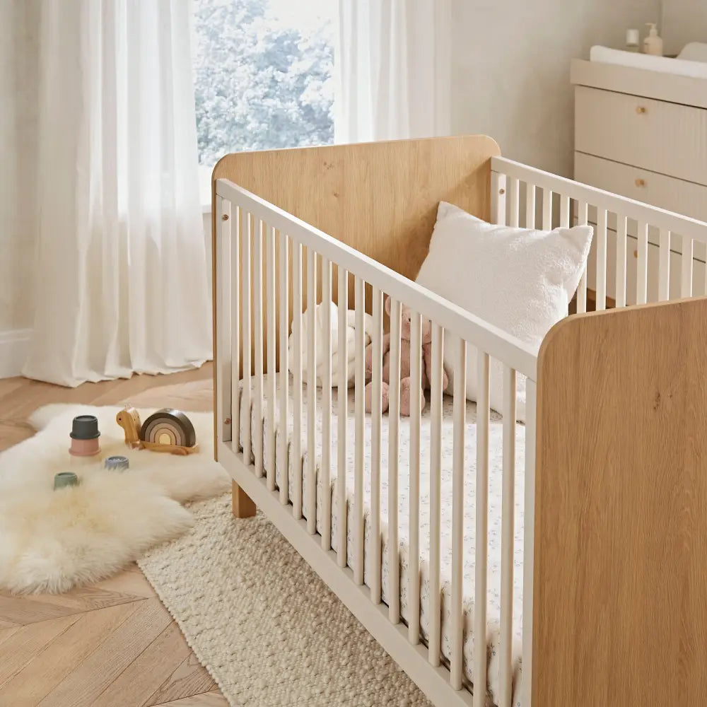 Cuddle Co Remi 3 Piece Nursery Furniture Set - Oak & Cashmere Cuddle Co
