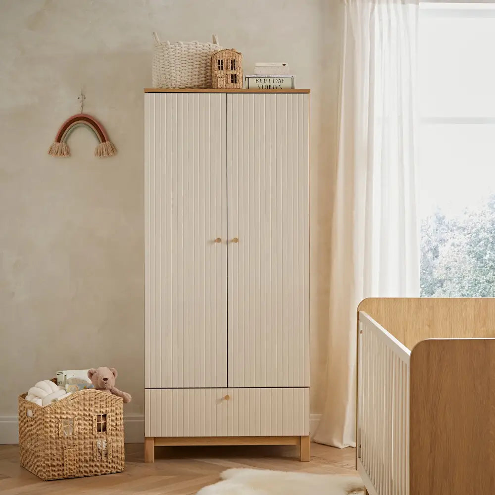 Cuddle Co Remi 3 Piece Nursery Furniture Set - Oak & Cashmere Cuddle Co