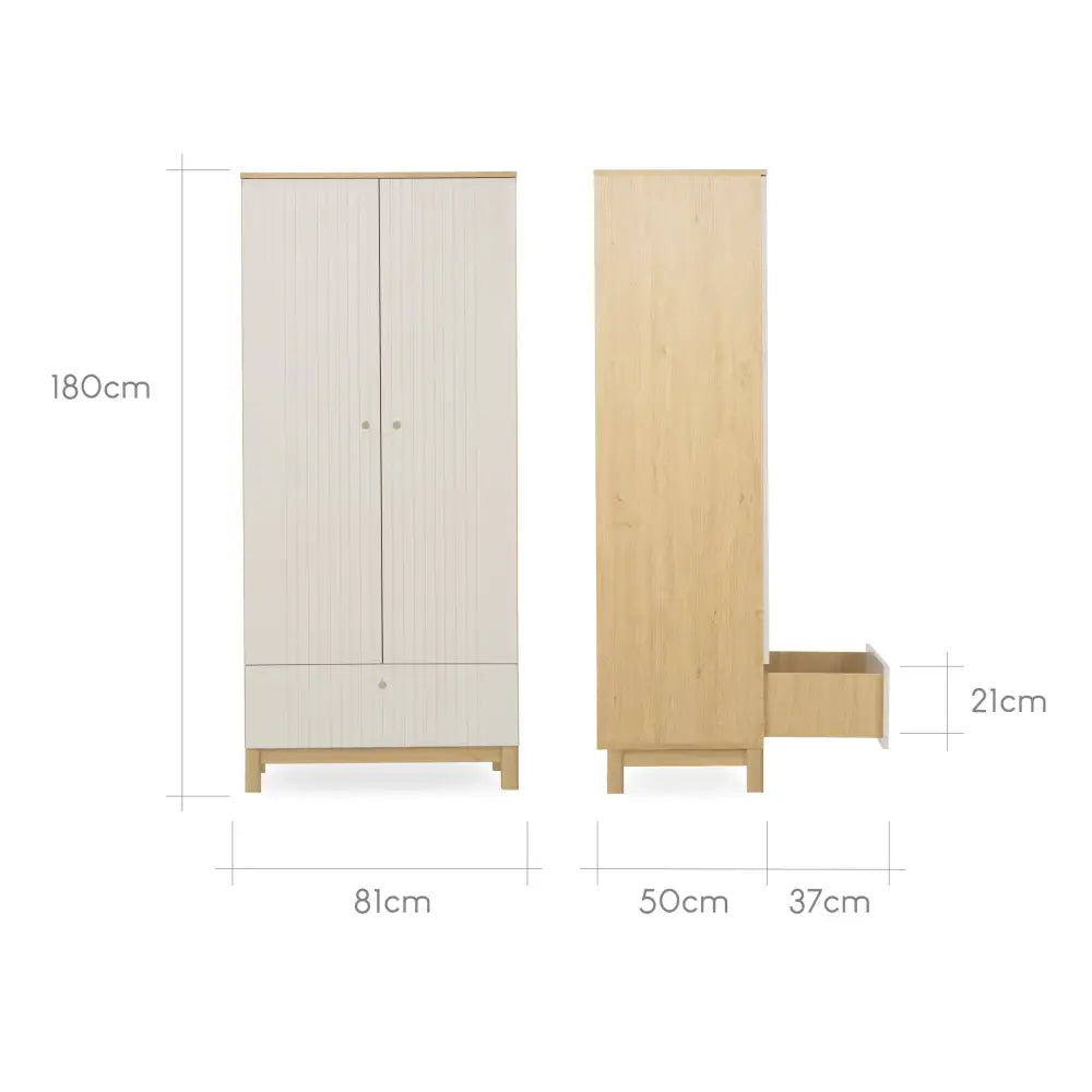 Cuddle Co Remi 3 Piece Nursery Furniture Set - Oak & Cashmere Cuddle Co