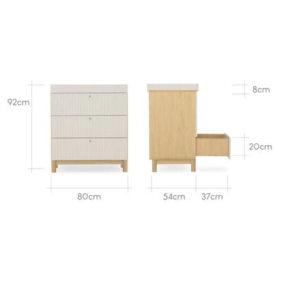 Cuddle Co Remi 3 Piece Nursery Furniture Set - Oak & Cashmere Cuddle Co