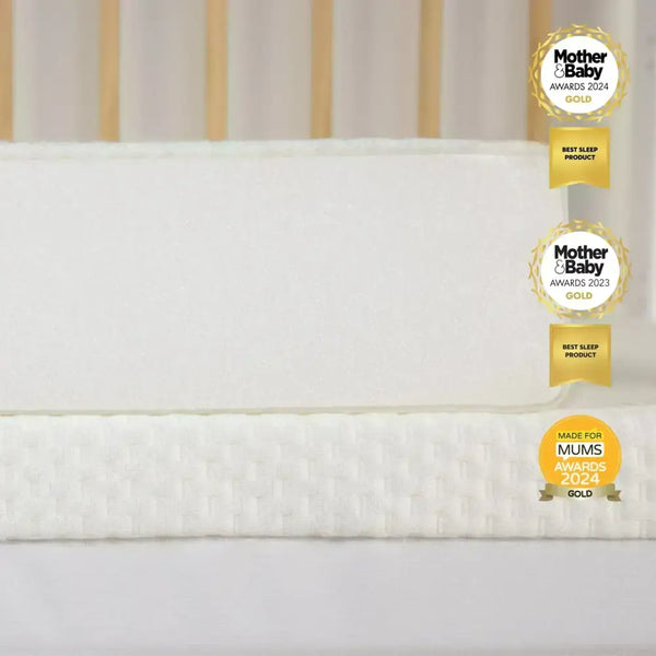 Cuddle Co Remi Cot Bed - Oak & Green Cuddle Co Add Lullaby Hypo-Allergenic Bamboo Foam Cot Bed Mattress 140 x 70cm