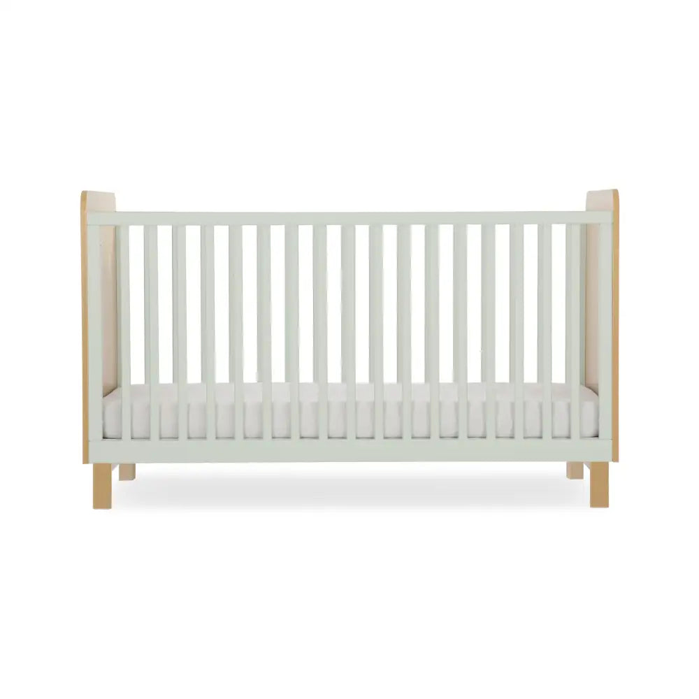 Cuddle Co Remi Cot Bed - Oak & Green Cuddle Co No Mattress Required