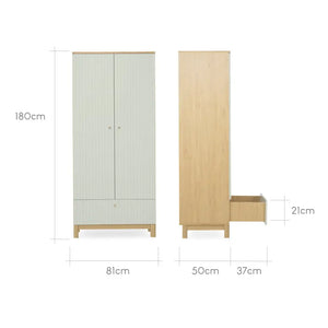 Cuddle Co Remi Wardrobe - Oak & Green Cuddle Co