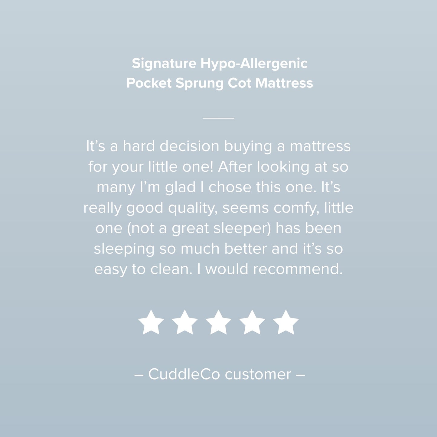 Cuddle Co Signature Hypo Allergenic Bamboo Pocket Sprung Cot Bed Mattress General Cuddle Co