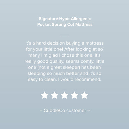Cuddle Co Signature Hypo Allergenic Bamboo Pocket Sprung Cot Bed Mattress General Cuddle Co