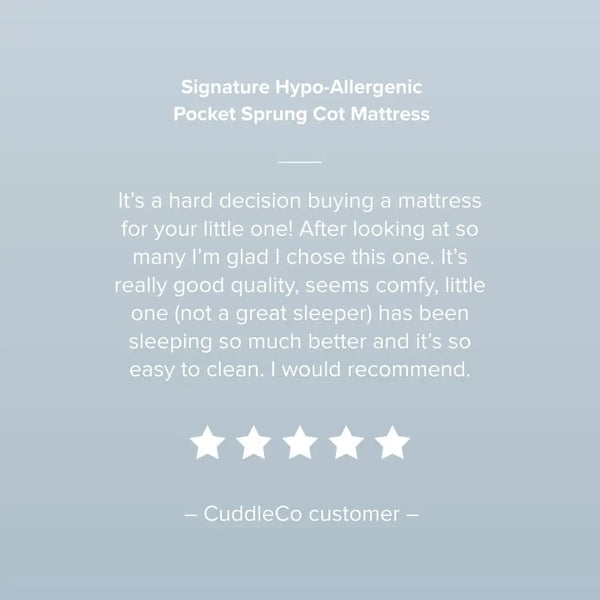 Cuddle Co Signature Hypo Allergenic Bamboo Pocket Sprung Cot Bed Mattress General Cuddle Co