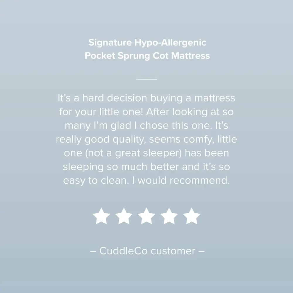 Cuddle Co Signature Hypo Allergenic Bamboo Pocket Sprung Cot Mattress General Cuddle Co