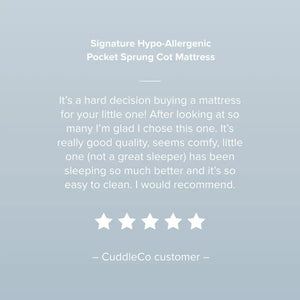 Cuddle Co Signature Hypo Allergenic Bamboo Pocket Sprung Cot Mattress General Cuddle Co