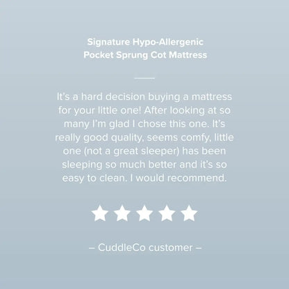 Cuddle Co Signature Hypo Allergenic Bamboo Pocket Sprung Cot Mattress General Cuddle Co