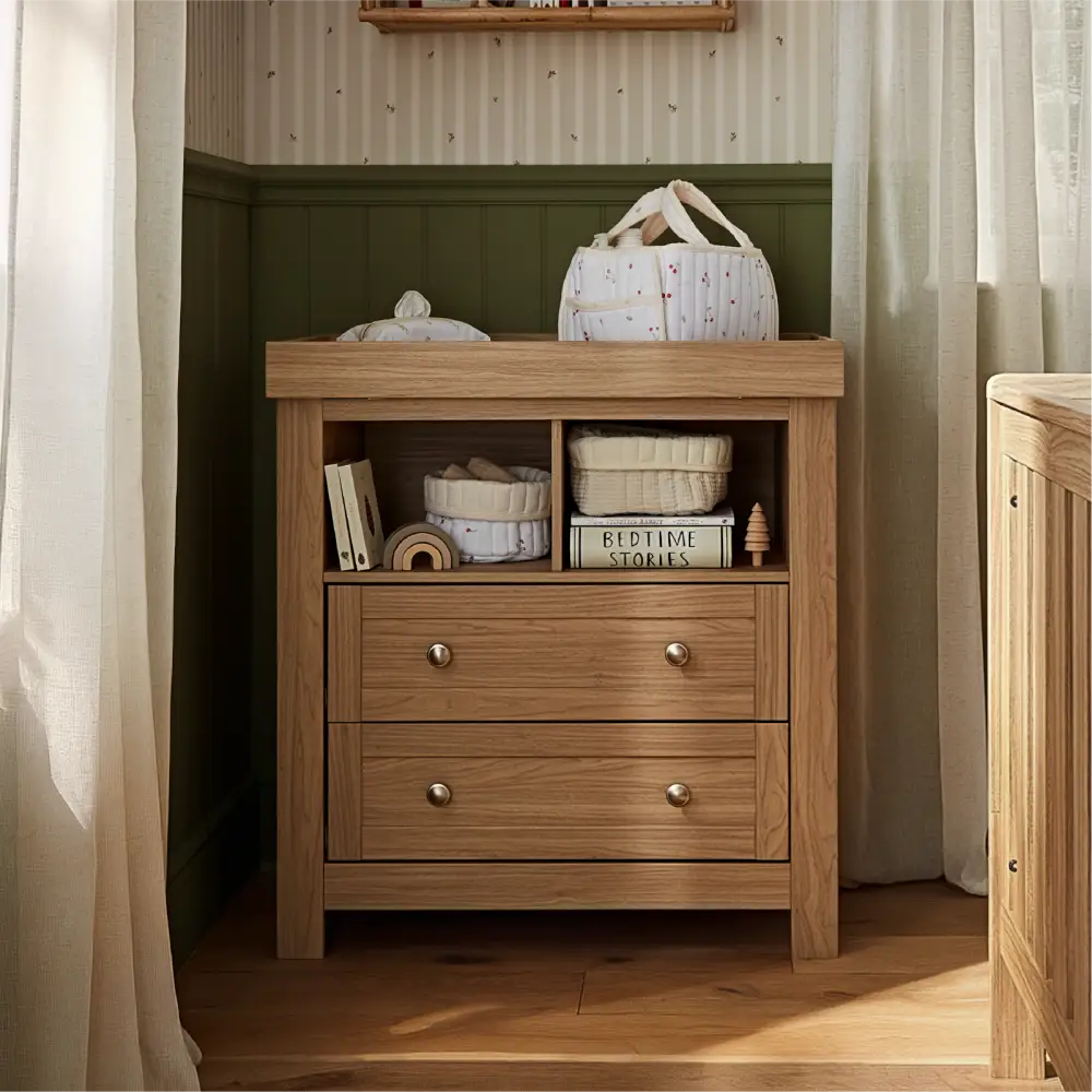 CuddleCo Burford Oak 2 Piece Nursery Furniture Set