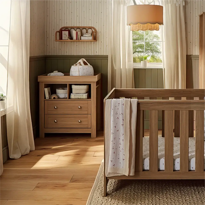 CuddleCo Burford Oak 2 Piece Nursery Furniture Set