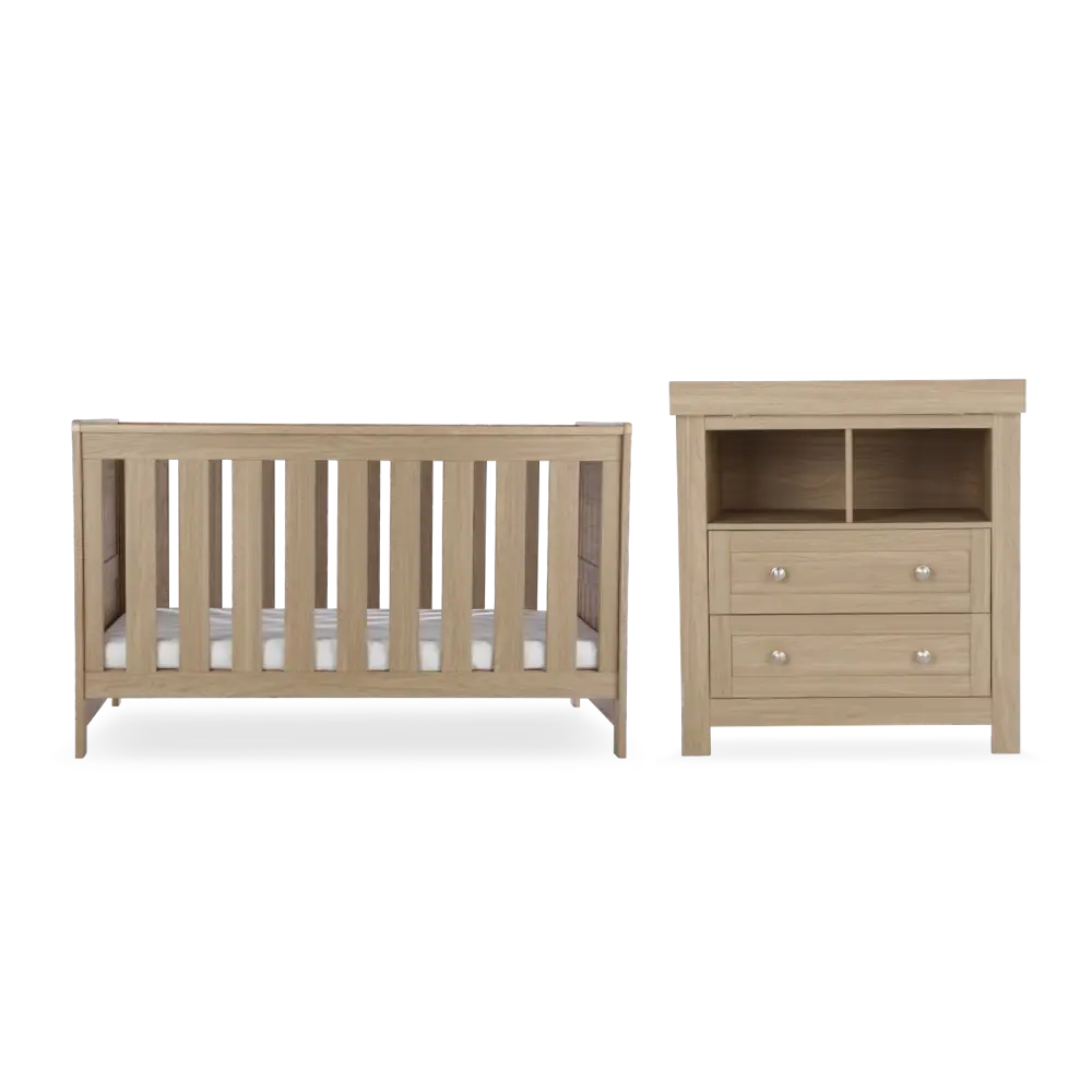 CuddleCo Burford Oak 2 Piece Nursery Furniture Set