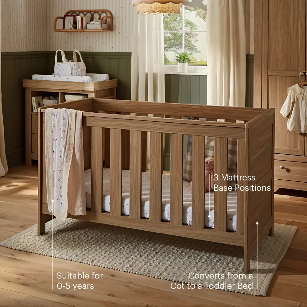 CuddleCo Burford Oak 2 Piece Nursery Furniture Set