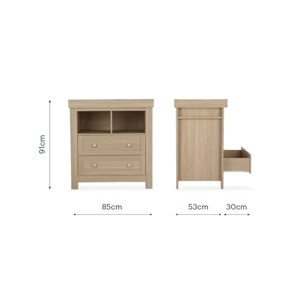 CuddleCo Burford Oak 2 Piece Nursery Furniture Set