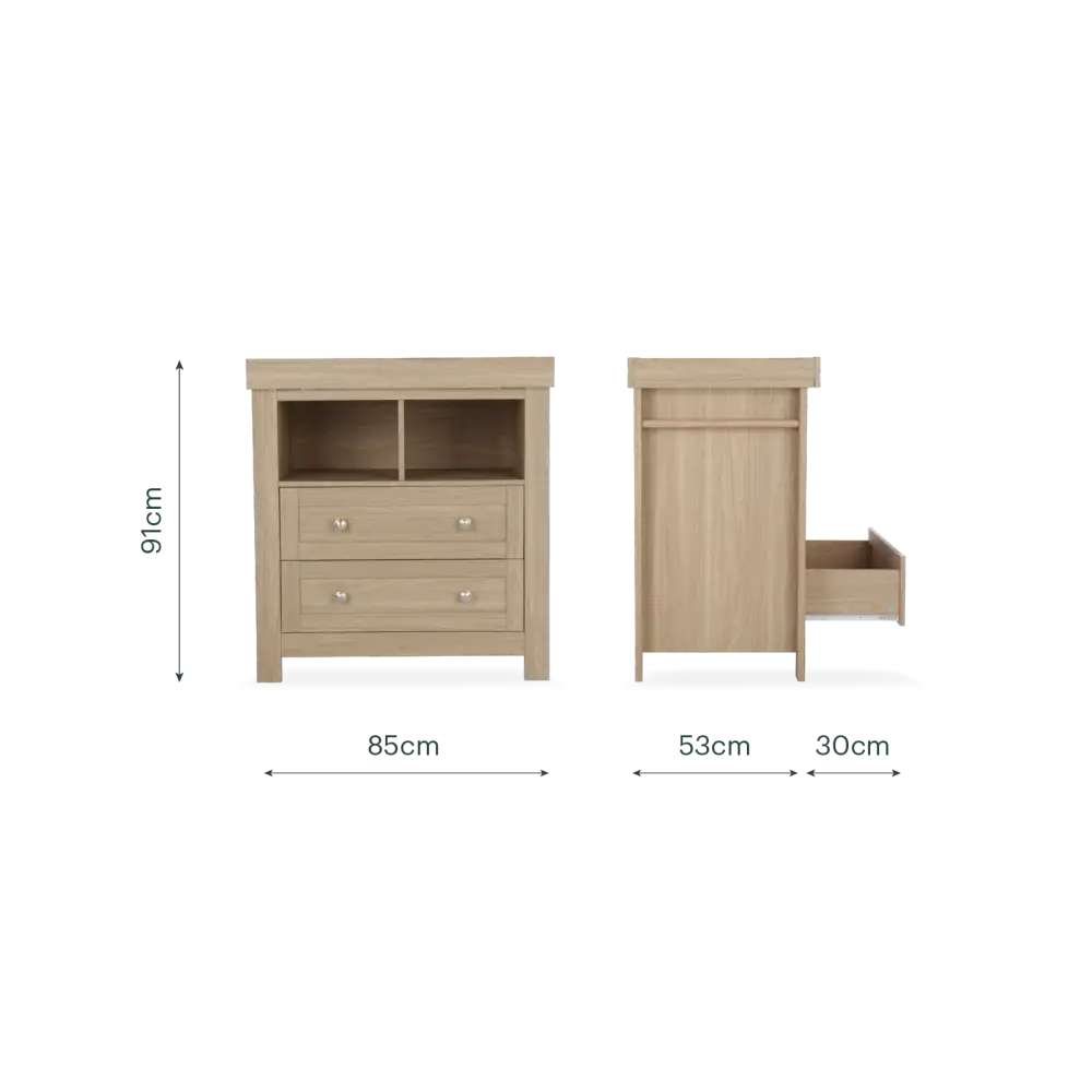 CuddleCo Burford Oak 3 Piece Nursery Furniture Set