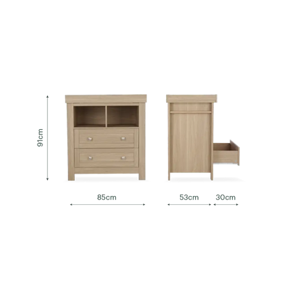 CuddleCo Burford Oak 3 Piece Nursery Furniture Set