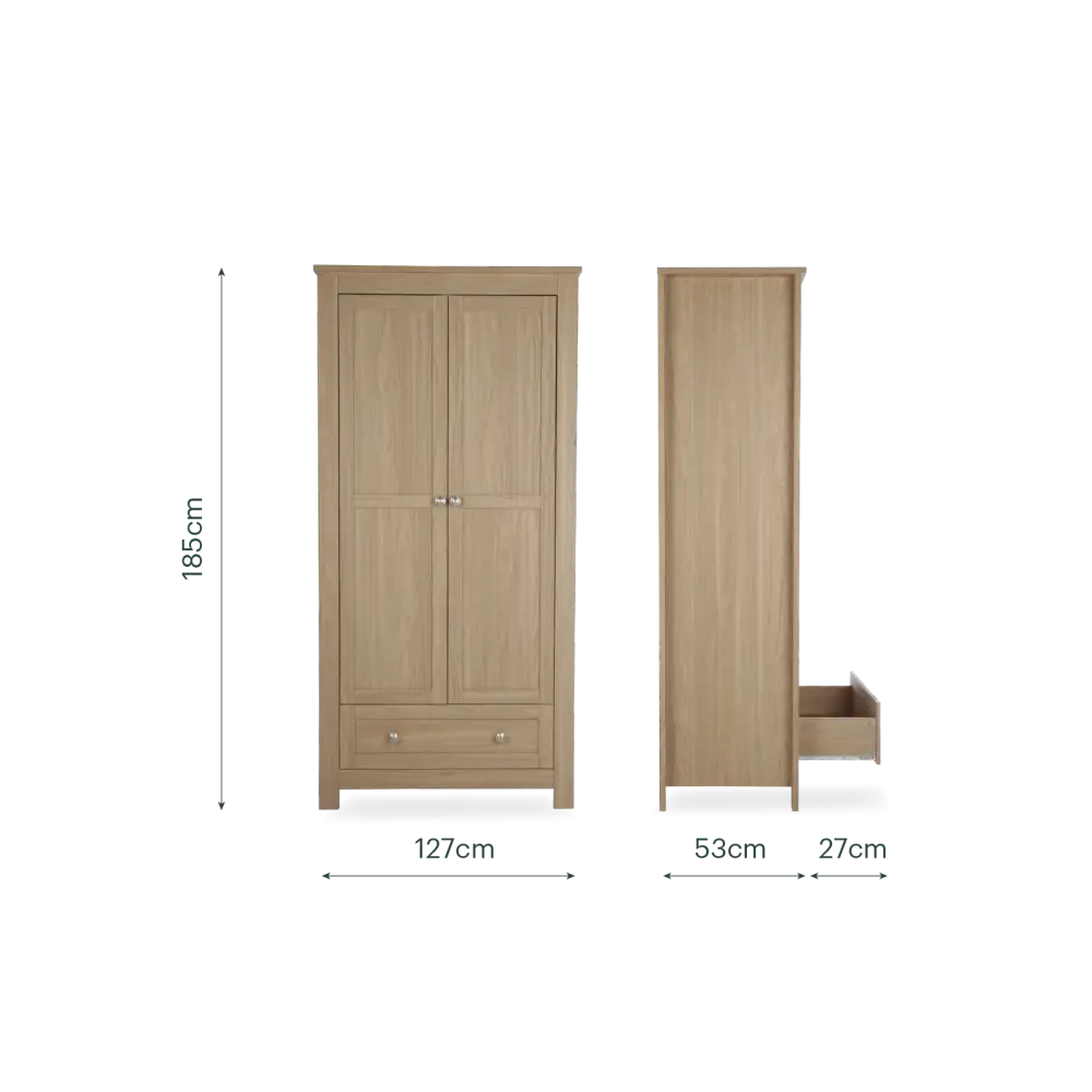 CuddleCo Burford Oak 3 Piece Nursery Furniture Set