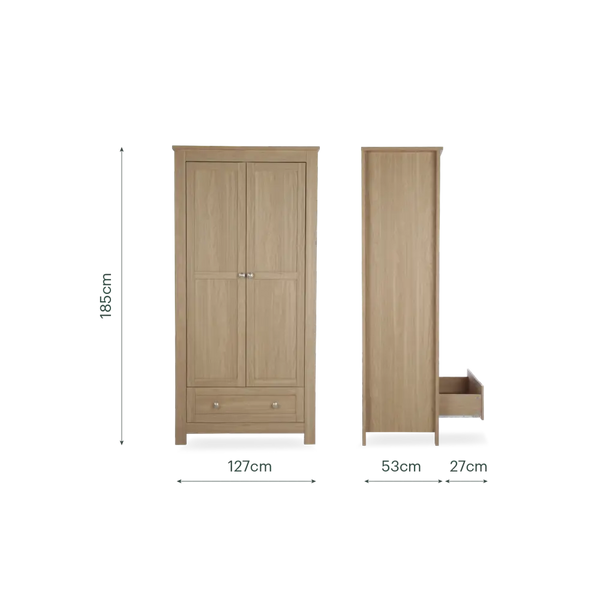 CuddleCo Burford Oak 3 Piece Nursery Furniture Set