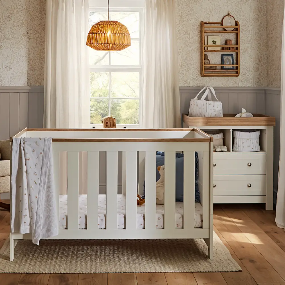 CuddleCo Burford White & Oak 2 Piece Nursery Furniture Set