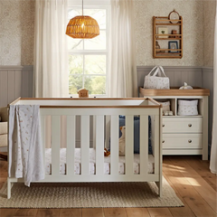 CuddleCo Burford White & Oak 2 Piece Nursery Furniture Set