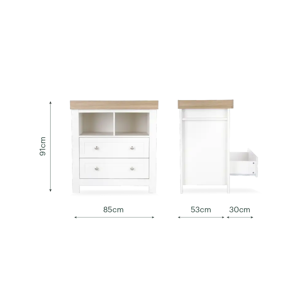 CuddleCo Burford White & Oak 2 Piece Nursery Furniture Set