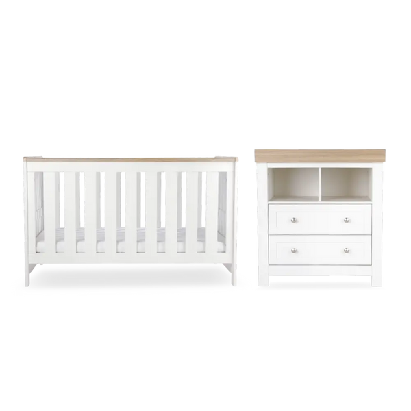 CuddleCo Burford White & Oak 2 Piece Nursery Furniture Set