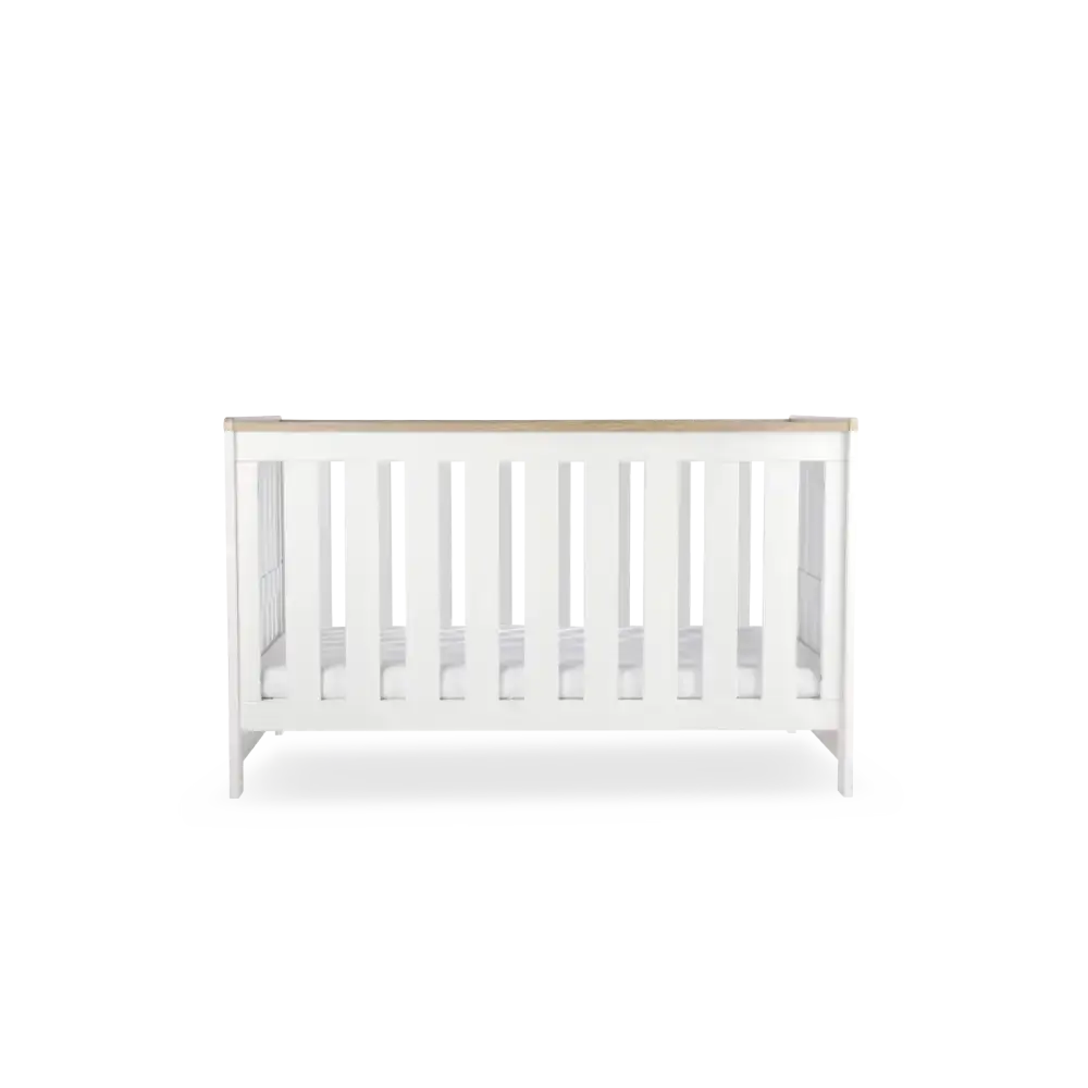 Cuddle Co Burford White & Oak Cot Bed