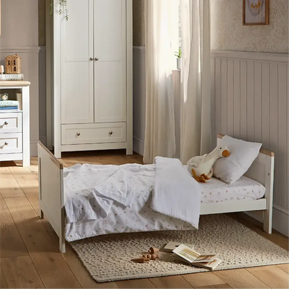 Cuddle Co Burford White & Oak Cot Bed