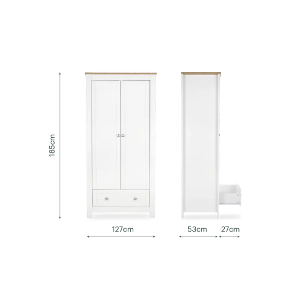 CuddleCo Burford White & Oak 3 Piece Nursery Furniture Set
