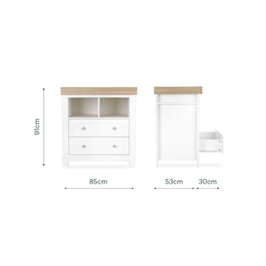 CuddleCo Burford White & Oak 3 Piece Nursery Furniture Set