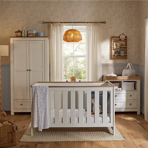 CuddleCo Burford White & Oak 3 Piece Nursery Furniture Set