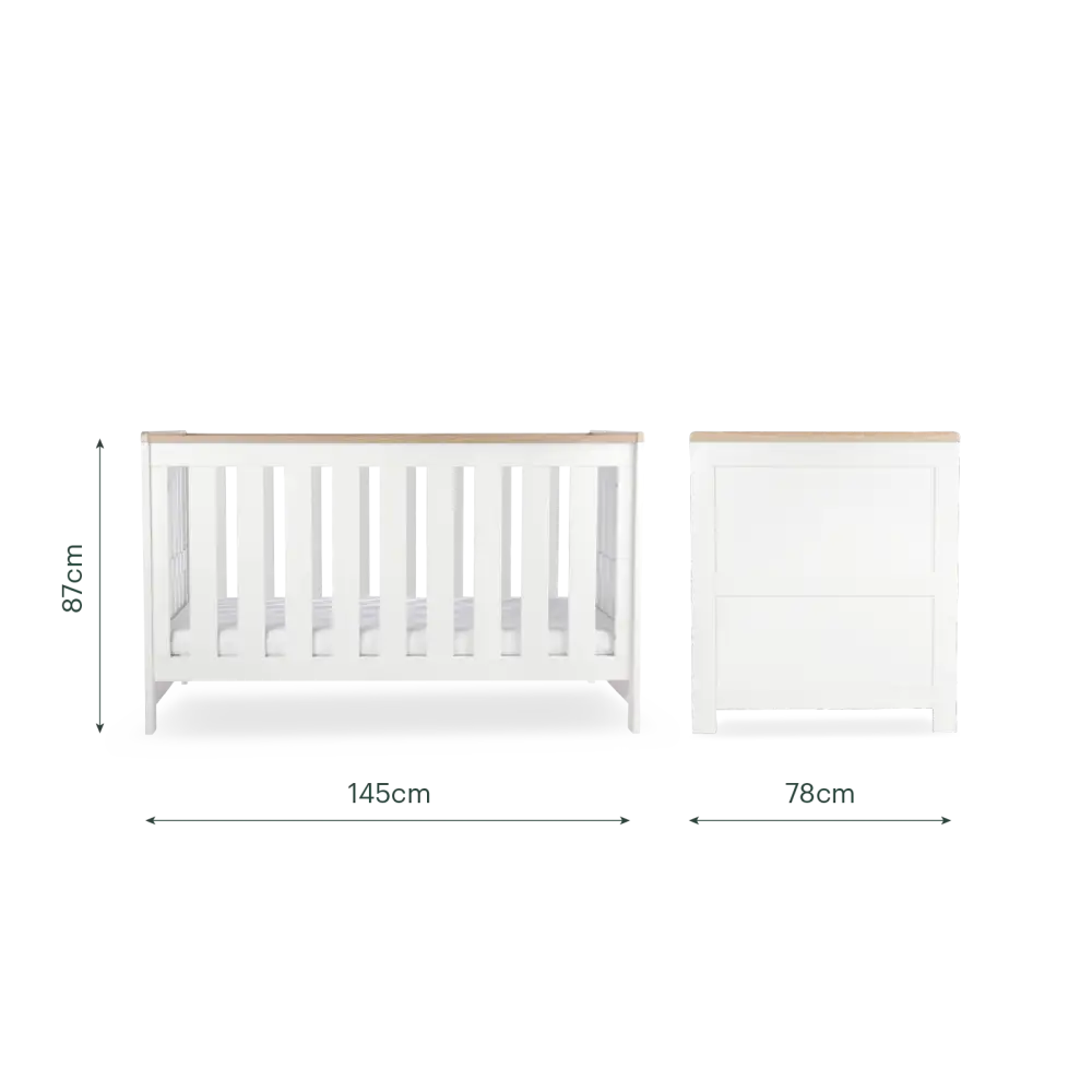 CuddleCo Burford White & Oak 3 Piece Nursery Furniture Set