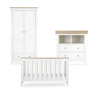 CuddleCo Burford White & Oak 3 Piece Nursery Furniture Set