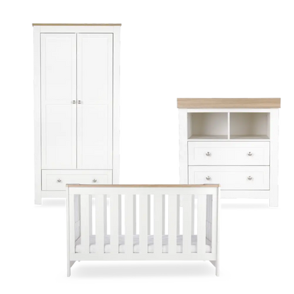 CuddleCo Burford White & Oak 3 Piece Nursery Furniture Set