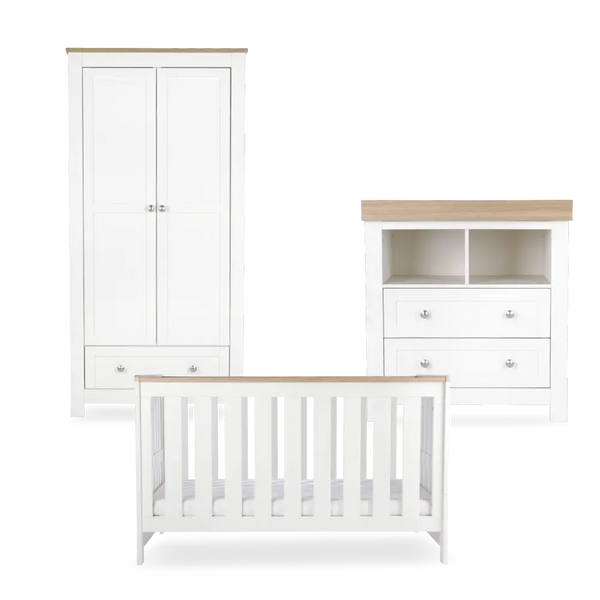 CuddleCo Burford White & Oak 3 Piece Nursery Furniture Set