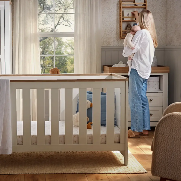 CuddleCo Burford White & Oak 3 Piece Nursery Furniture Set