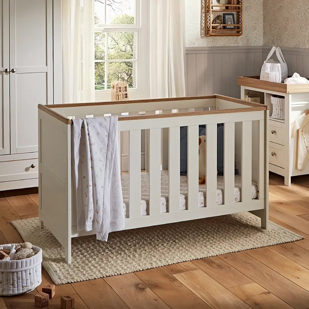 CuddleCo Burford White & Oak 3 Piece Nursery Furniture Set