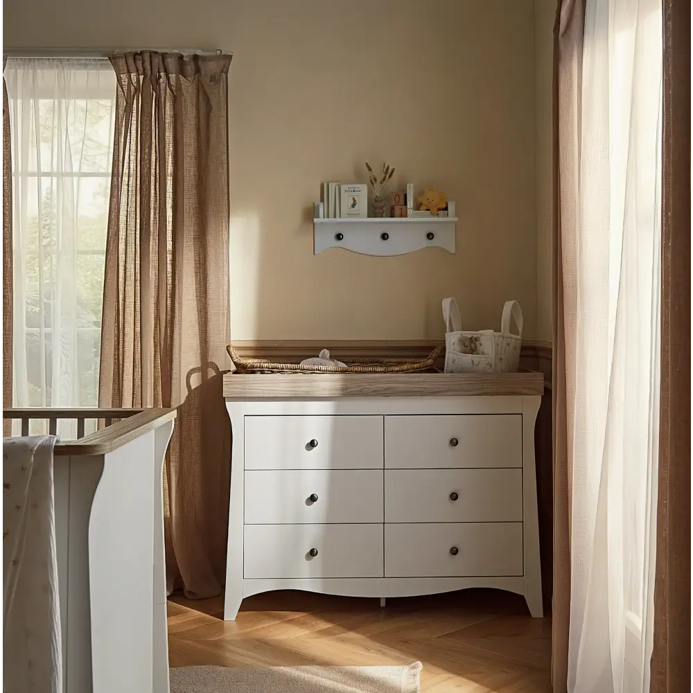 CuddleCo Clara White & Ash Luxe 3 Piece Nursery Furniture Set