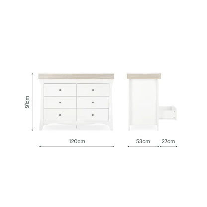 CuddleCo Clara White & Ash Luxe 3 Piece Nursery Furniture Set