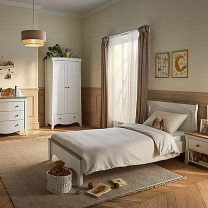 CuddleCo Clara White & Ash Luxe 3 Piece Nursery Furniture Set